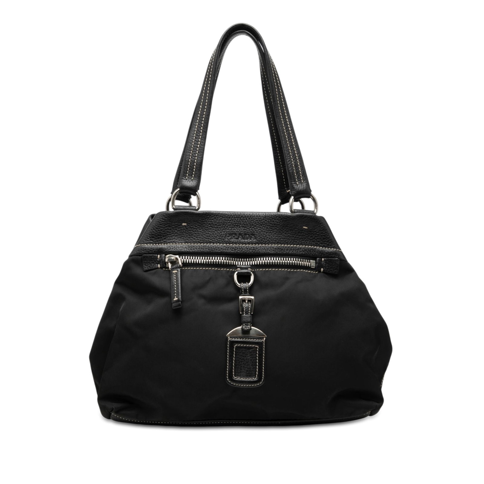 Prada Vitello Tessuto Nylon Tote Bag with Leather Trim (1 of 7)