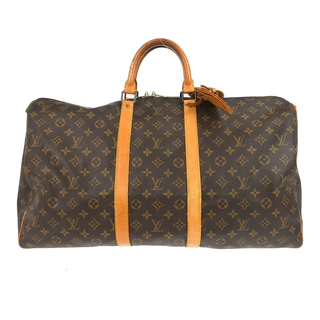 Louis Vuitton Keepall Bandouliere canvas travel bag brown: Louis Vuitton Keepall Bandouliere canvas travel bag brown Louis Vuitton Keepall Bandouliere Monogram travel bag in brown canvas. This unisex piece is made in France and is presented in fair condition,