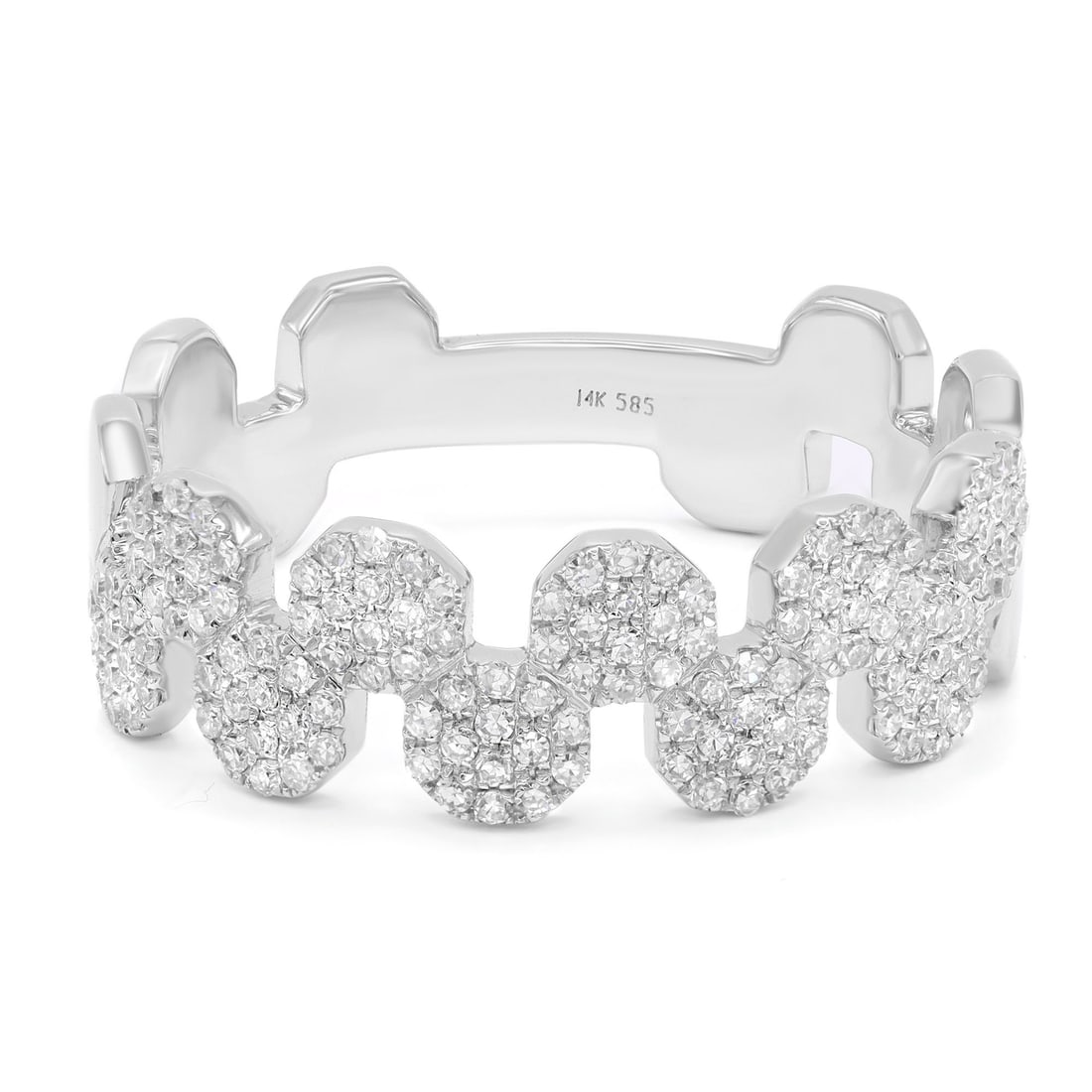 Rachel Koen 14K White Gold Pave Diamond Ring 0.33ct Size 7: Rachel Koen 14K White Gold Pave Diamond Ring 0.33ct Size 7 This exquisite Rachel Koen pave round cut diamond ring features a stunning design crafted from 14K white gold. The ring showcases a total car