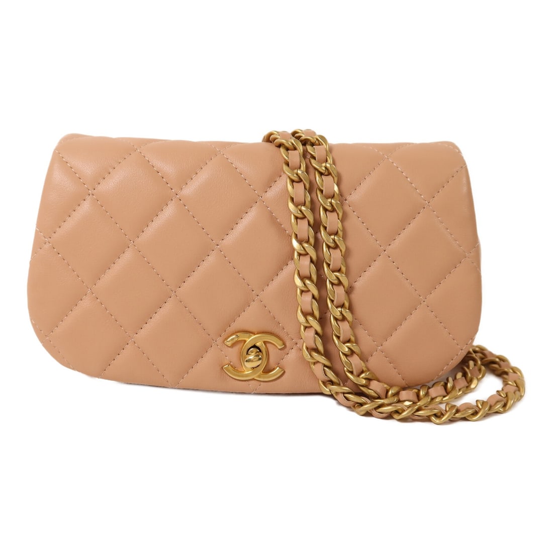 CHANEL CC Pink Calfskin Chain Shoulder Bag GHW: CHANEL CC Pink Calfskin Chain Shoulder Bag GHW CHANEL shoulder bag in pink calfskin leather with CC turn-lock closure and GHW chain. It is a women's regular-size bag made in France, with a storage bag