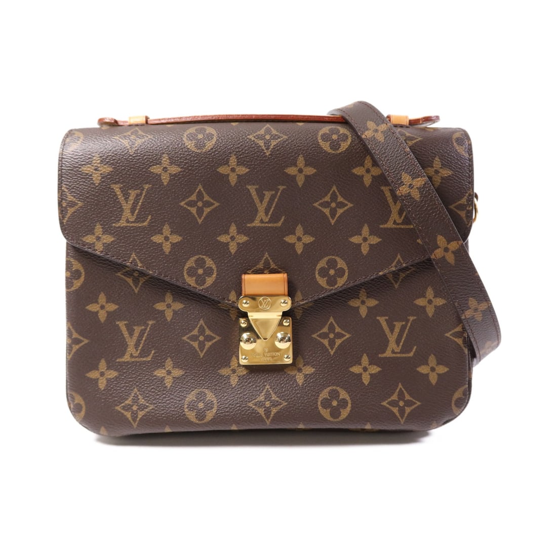Louis Vuitton Pochette Metis MM Monogram 2 Way Shoulder Bag M44875: Louis Vuitton Pochette Metis MM Monogram 2 Way Shoulder Bag M44875 A Louis Vuitton Pochette Metis MM 2 Way Bag in brown Monogram and PVC coated canvas. This women's bag features gold-tone hardware, a 