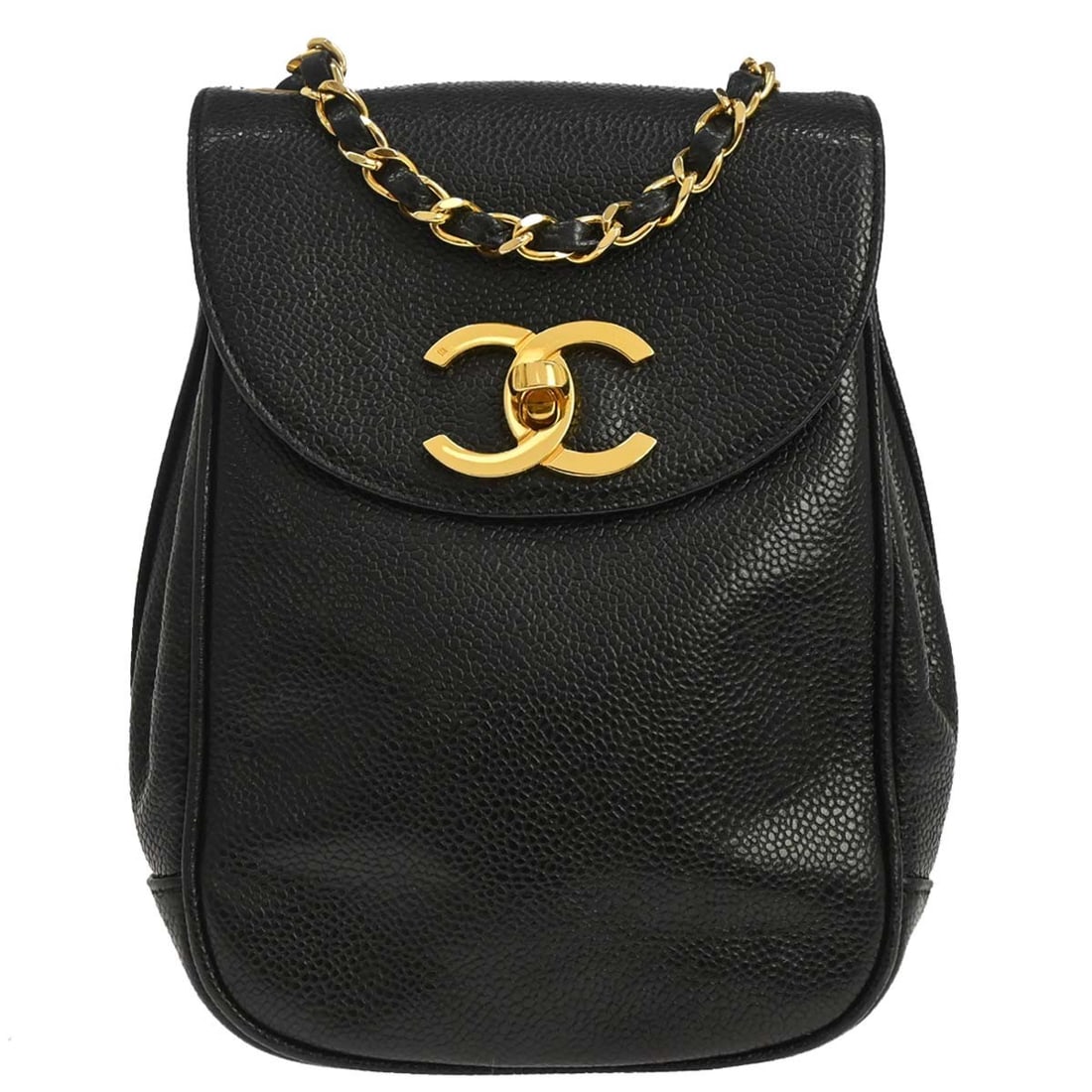 CHANEL Caviar Skin Leather Shoulder Bag Black Medium (1 of 15)