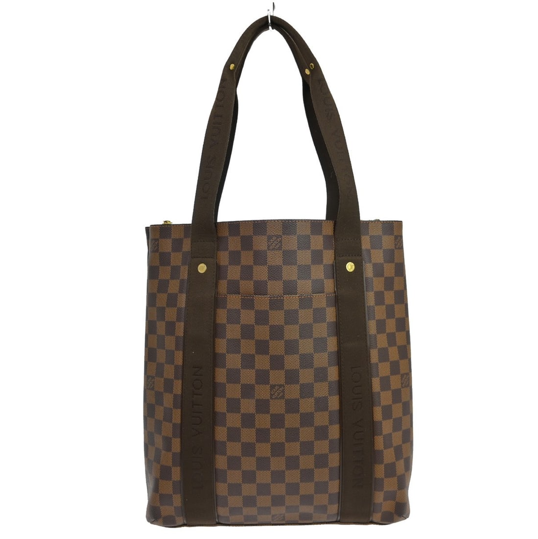 Louis Vuitton Cabas Beaubourg Damier Brown Canvas Tote: Louis Vuitton Cabas Beaubourg Damier Brown Canvas Tote Vintage Louis Vuitton Cabas Beaubourg tote bag in brown Damier canvas with leather trim and double handles. This large tote features a brown canv