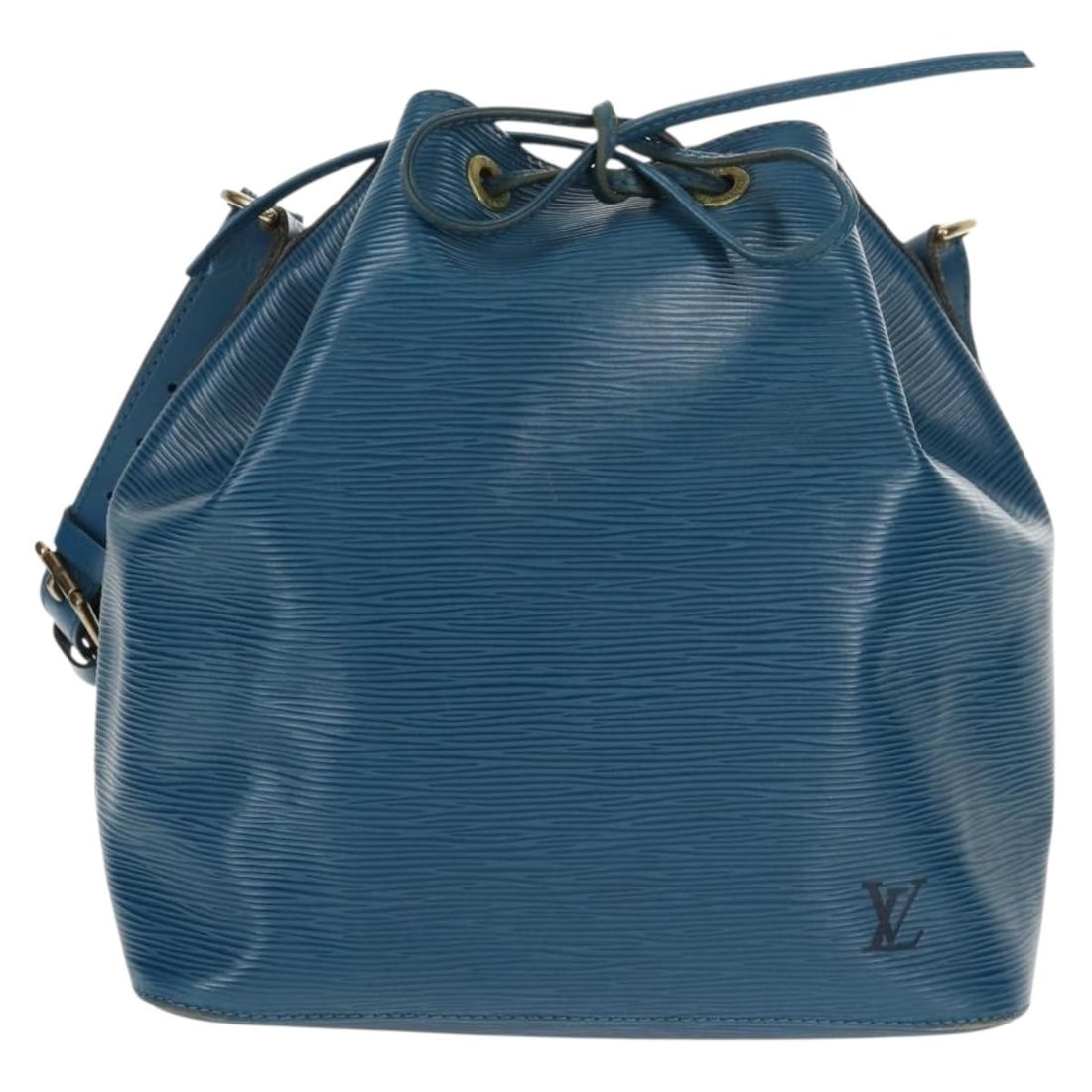 Louis Vuitton Petit Noe Blue Epi Leather Shoulder Bag: Louis Vuitton Petit Noe Blue Epi Leather Shoulder Bag This Louis Vuitton Petit Noe handbag is crafted from blue Epi leather and designed for women. It features a shoulder strap and metal fittings. The