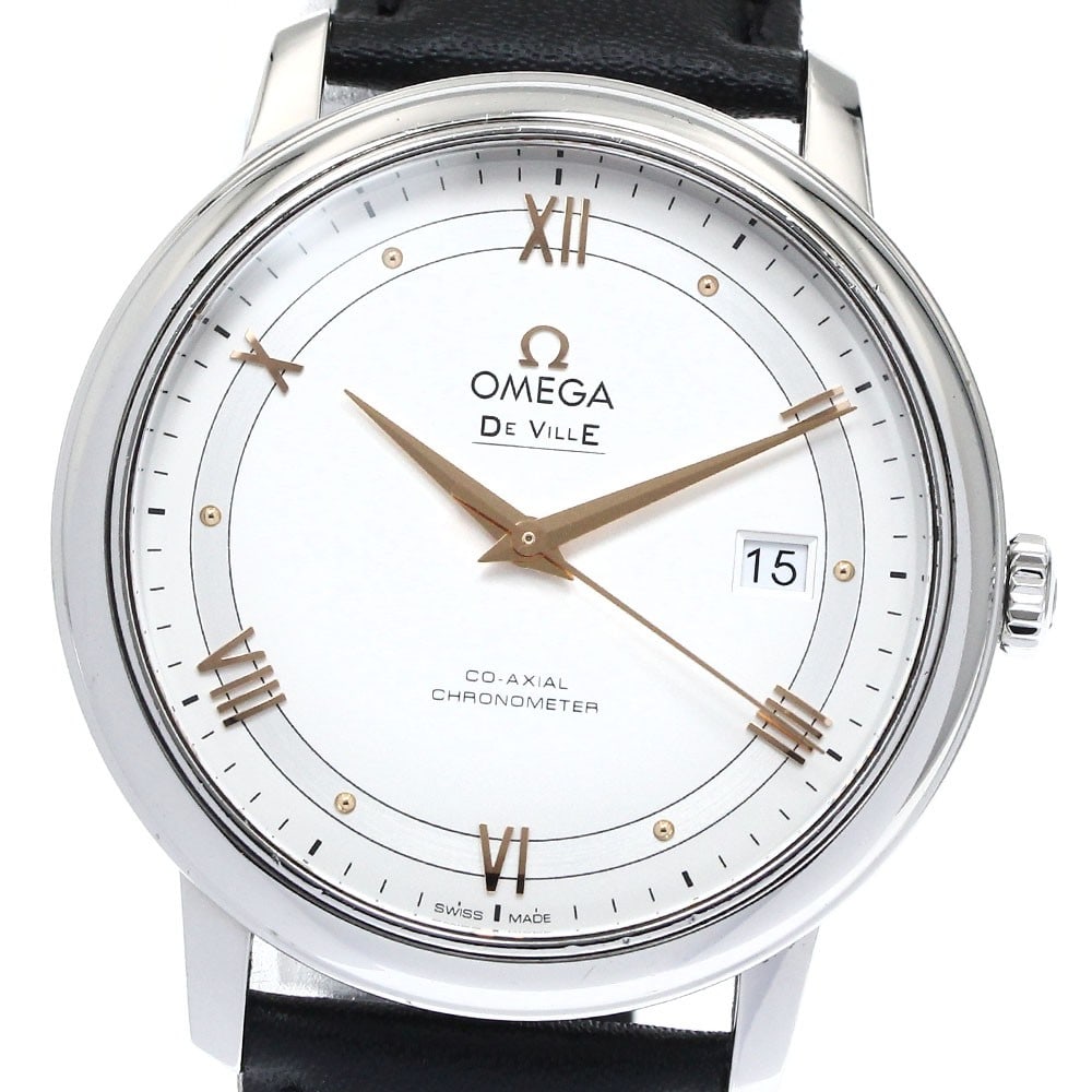 OMEGA De Ville Prestige Date Automatic 424.13.40.20.02.002 Mens Watch: OMEGA De Ville Prestige Date Automatic 424.13.40.20.02.002 Mens Watch Pre-owned Omega De Ville Prestige wristwatch with automatic movement and date display. This men's watch features a silver dial in 