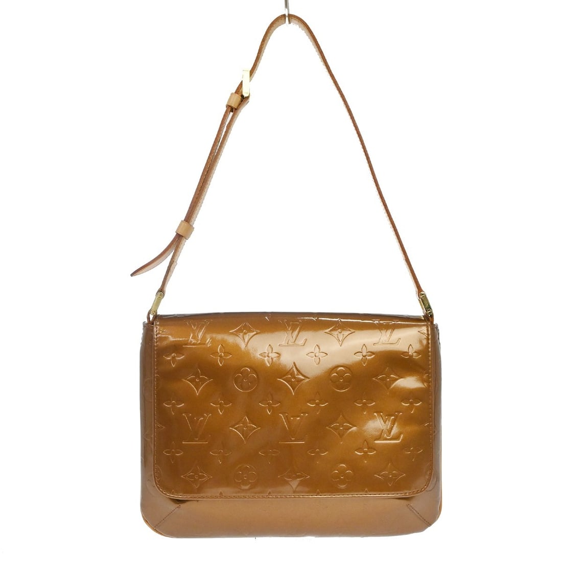 Louis Vuitton Thompson Street Vernis Pochette Bronze Patent Leather Bag: Louis Vuitton Thompson Street Vernis Pochette Bronze Patent Leather Bag Vintage Louis Vuitton Vernis Thompson Street shoulder bag in bronze monogram patent leather. This small pochette-style bag featu