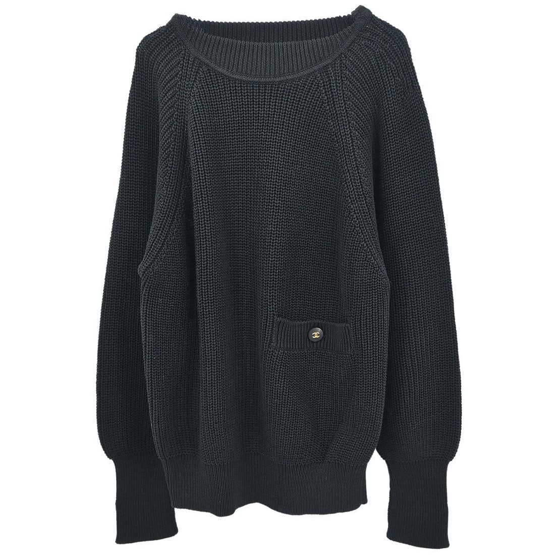CHANEL 96C Black Cotton Pullover Sweater Top IT 38 (1 of 15)