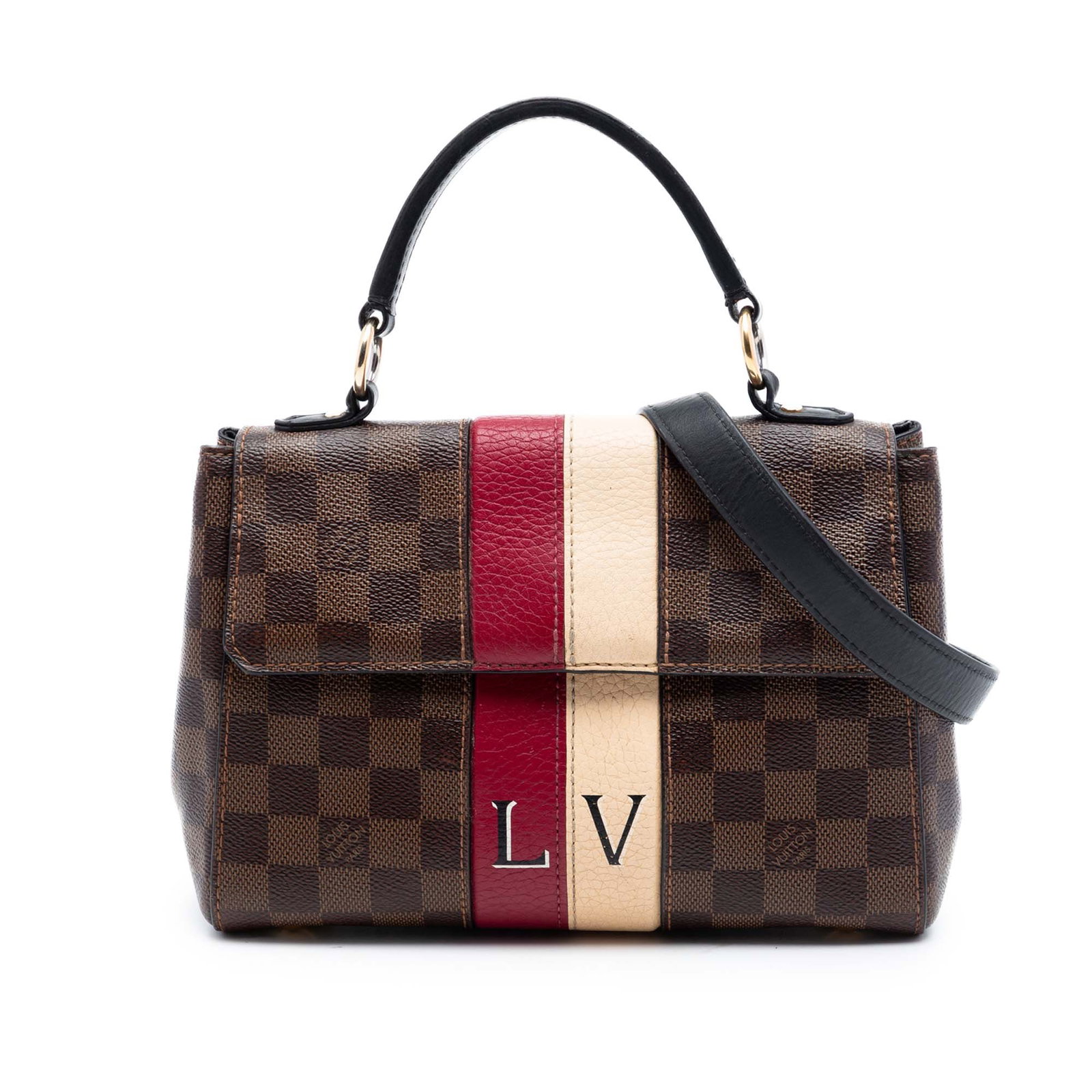 Louis Vuitton Bond Street BB Damier Ebene Brown Handbag: Louis Vuitton Bond Street BB Damier Ebene Brown Handbag Louis Vuitton Damier Ebene Bond Street BB bag in brown, made in France. It features a damier canvas body, a flat leather top handle, a detachabl