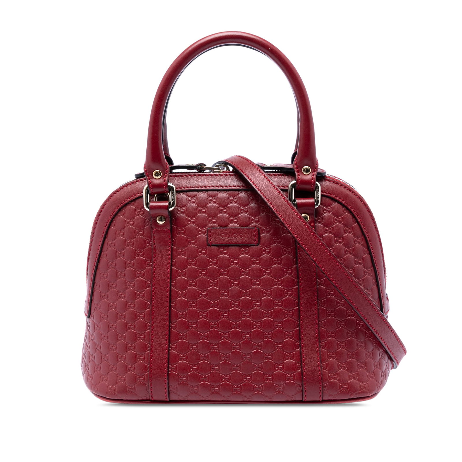 Gucci Microguccissima Mini Dome Leather Satchel Red (1 of 7)