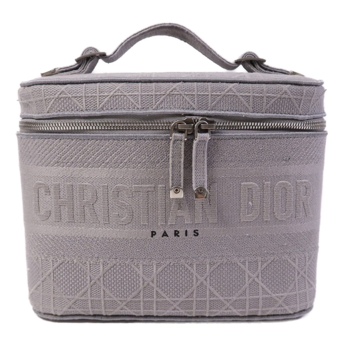 Dior CD Travel Vanity Handbag Gray Canvas France (1 of 16)