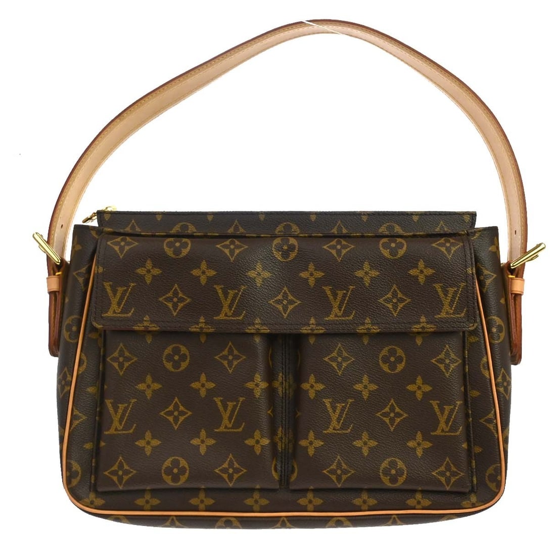Louis Vuitton Viva Cite GM Monogram Canvas Shoulder Bag M51163: Louis Vuitton Viva Cite GM Monogram Canvas Shoulder Bag M51163 Louis Vuitton Viva Cite GM handbag in Monogram canvas and leather, featuring a zip closure, shoulder strap, and logo accents. It is a lar