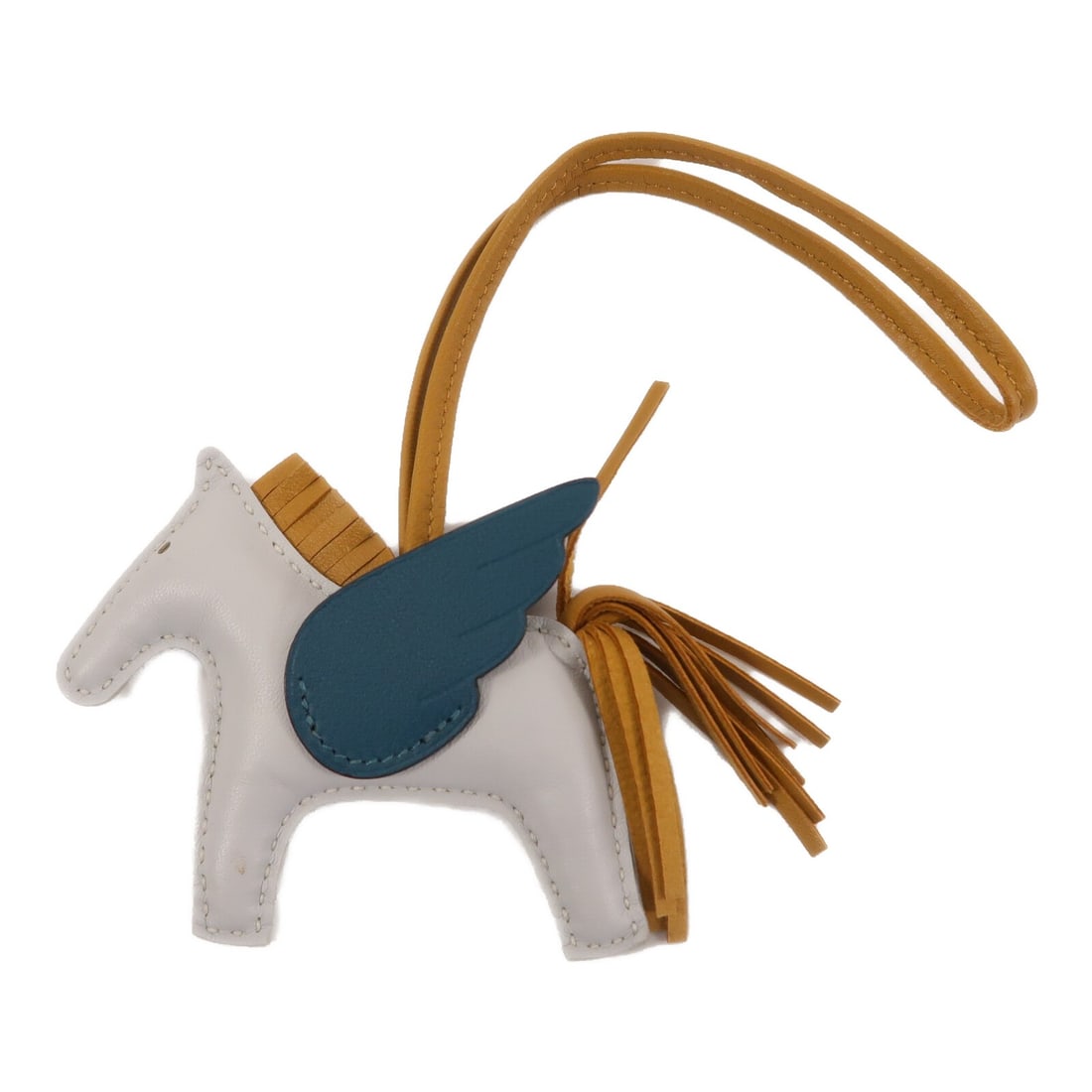 HERMES Rodeo Pegase PM bag charm calfskin lambskin gray (1 of 7)