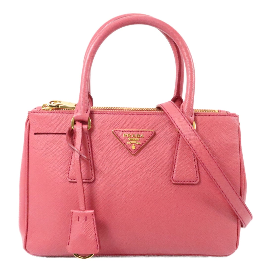 Prada BN2316 Killer 2 Way Shoulder Bag Pink Saffiano Leather (1 of 15)