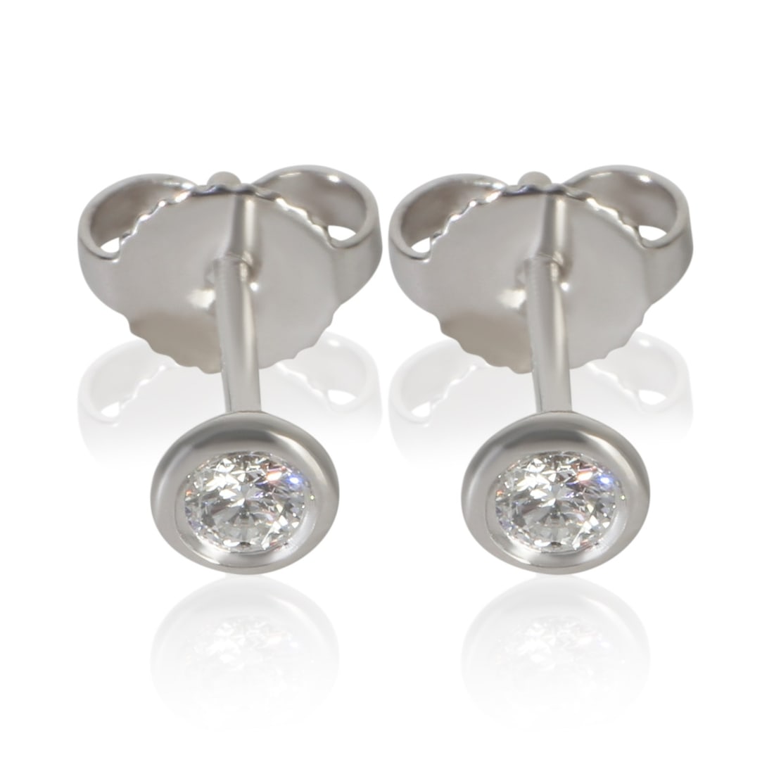 Tiffany Co Elsa Peretti Diamond By The Yard Platinum Earrings: Tiffany Co Elsa Peretti Diamond By The Yard Platinum Earrings Pre-owned Tiffany & Co. Elsa Peretti Diamond By The Yard earrings crafted in platinum and set with two round brilliant diamonds. This pair