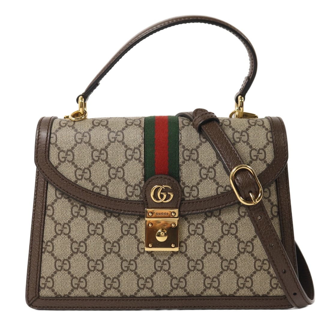 Gucci 651055 GG 2 Way Shoulder Bag Brown Beige Coated Canvas (1 of 15)