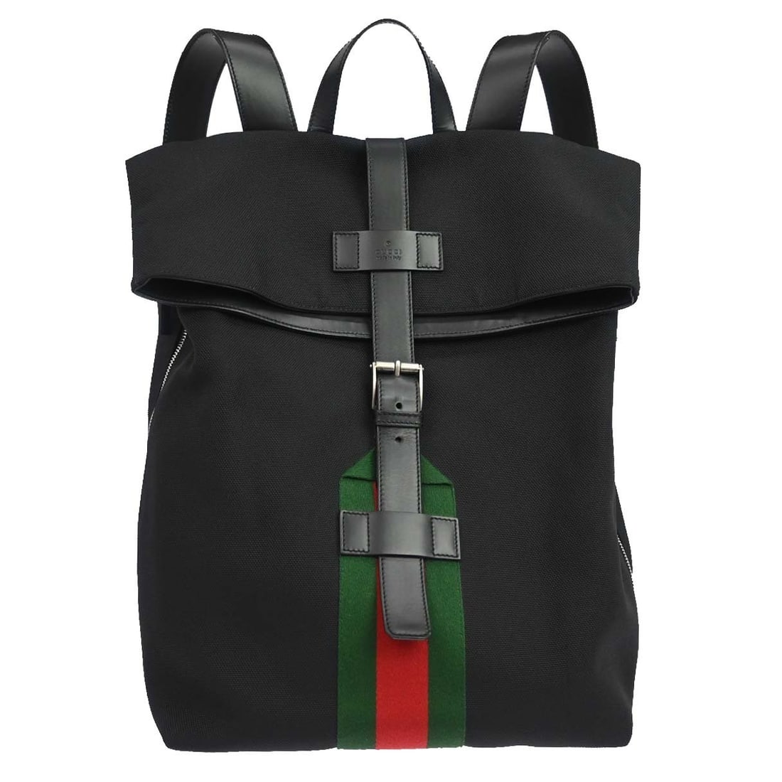 Gucci Web Fold Over Black Cloth Bag (1 of 11)