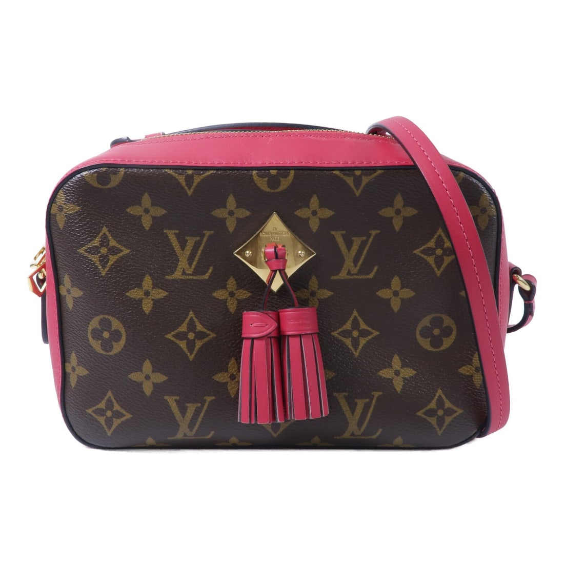 Louis Vuitton Saintonge M43557 2way Shoulder Bag Monogram Brown Pink: Louis Vuitton Saintonge M43557 2way Shoulder Bag Monogram Brown Pink Louis Vuitton Saintonge 2-way shoulder bag in Monogram PVC coated canvas with a brown and pink colorway. This women's bag features 