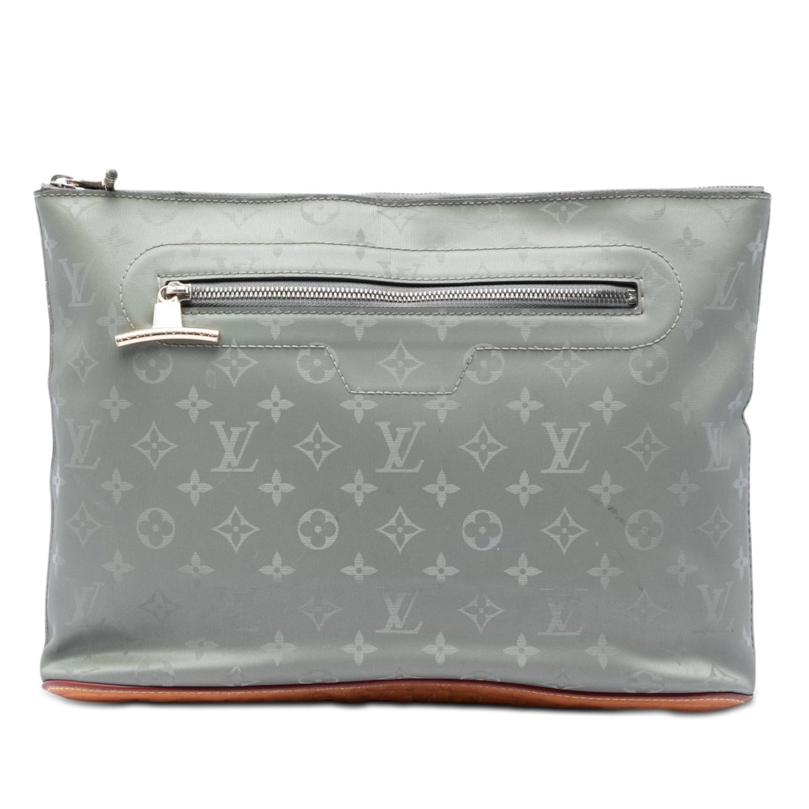 Louis Vuitton Pochette Cosmos Monogram Titanium clutch bag: Louis Vuitton Pochette Cosmos Monogram Titanium clutch bag Louis Vuitton Monogram Titanium Pochette Cosmos in gray fabric with a monogram canvas body. This bag features an exterior zip pocket, a top z