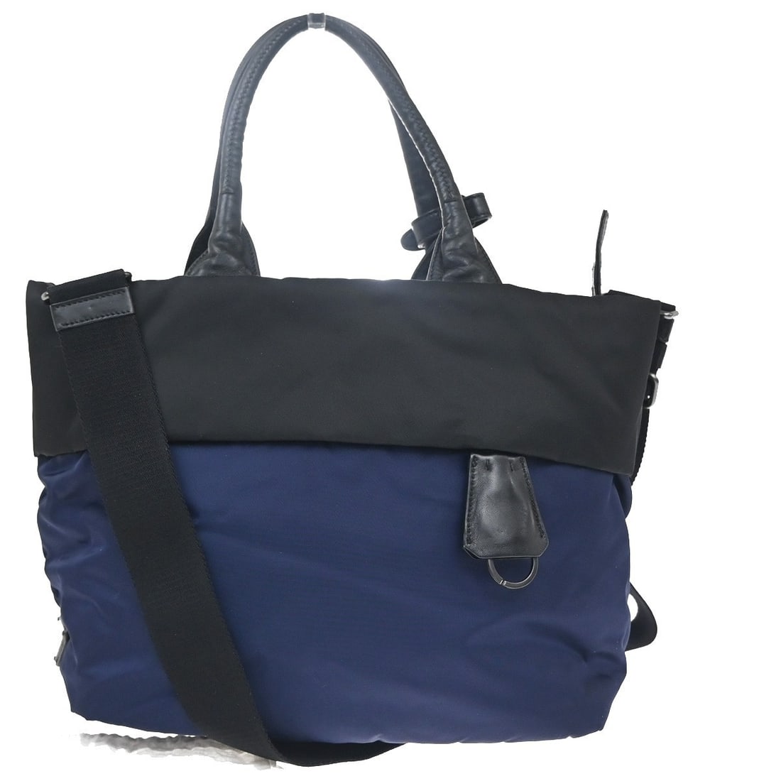 Prada Tessuto Black Nylon Convertible Double Tote Bag 27cm: Prada Tessuto Black Nylon Convertible Double Tote Bag 27cm This Prada Convertible Double Tote is crafted from durable black nylon and designed for women. It features a spacious interior and versatile 