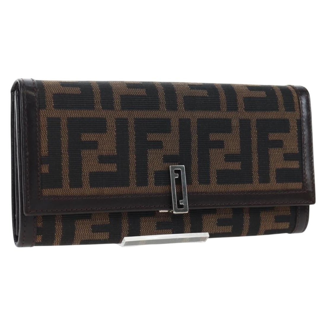 FENDI Zucca Canvas Long Wallet Bifold Black Brown Italy: FENDI Zucca Canvas Long Wallet Bifold Black Brown Italy Authentic FENDI long wallet in black and brown Zucca canvas with a bifold design. Made in Italy, this women's wallet includes the item box. The 