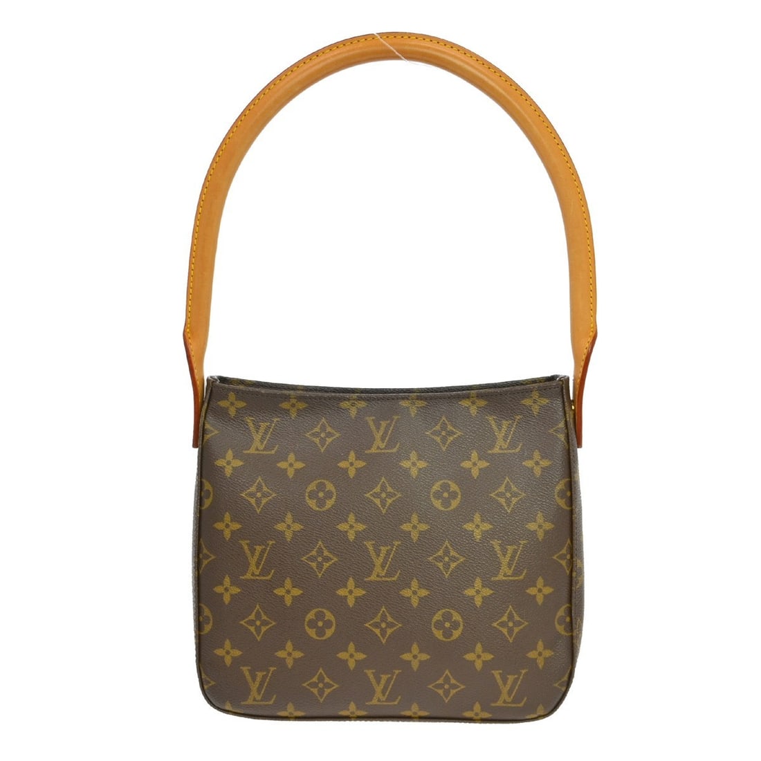 Louis Vuitton Mini Looping Monogram Canvas Top Handle Bag M51146: Louis Vuitton Mini Looping Monogram Canvas Top Handle Bag M51146 Vintage Louis Vuitton Looping MM handbag in brown monogram canvas and leather with a top handle and magnetic closure. The bag features 