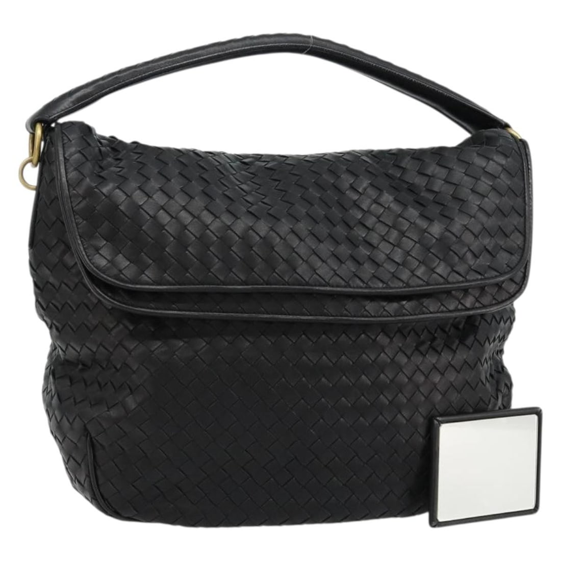 Bottega Veneta Intrecciato Black Leather Shoulder Bag 174741: Bottega Veneta Intrecciato Black Leather Shoulder Bag 174741 Bottega Veneta Intrecciato shoulder bag in black leather with a classic woven design. Made in Italy, this women's bag includes a dust bag a