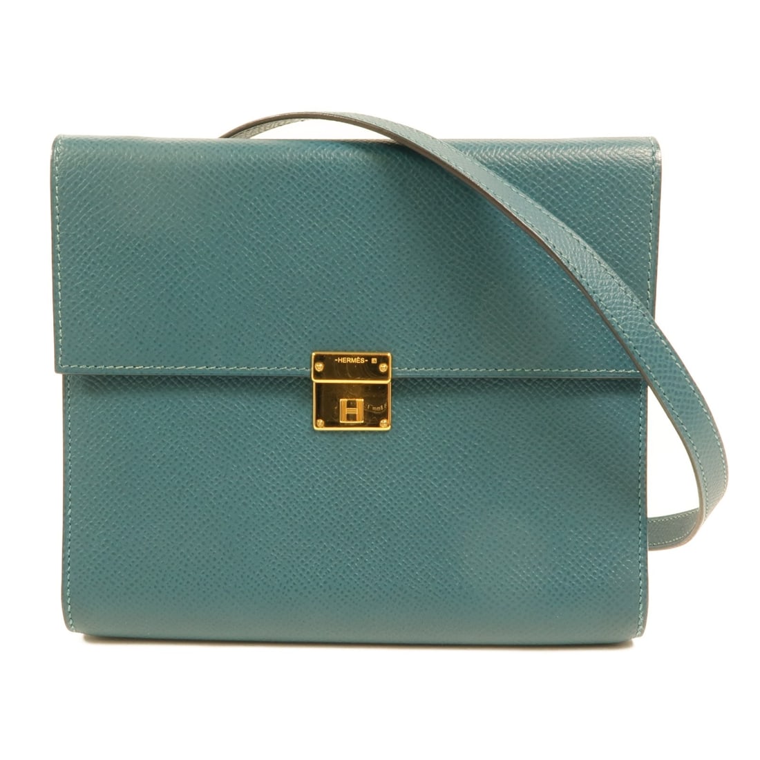 Hermes Clic 16 Epsom Calfskin Shoulder Bag Malachite Green: Hermes Clic 16 Epsom Calfskin Shoulder Bag Malachite Green Hermes Clic 16 shoulder bag in Malachite Veau Epsom leather. This women's shoulder bag is made in France and features a flap design with inte