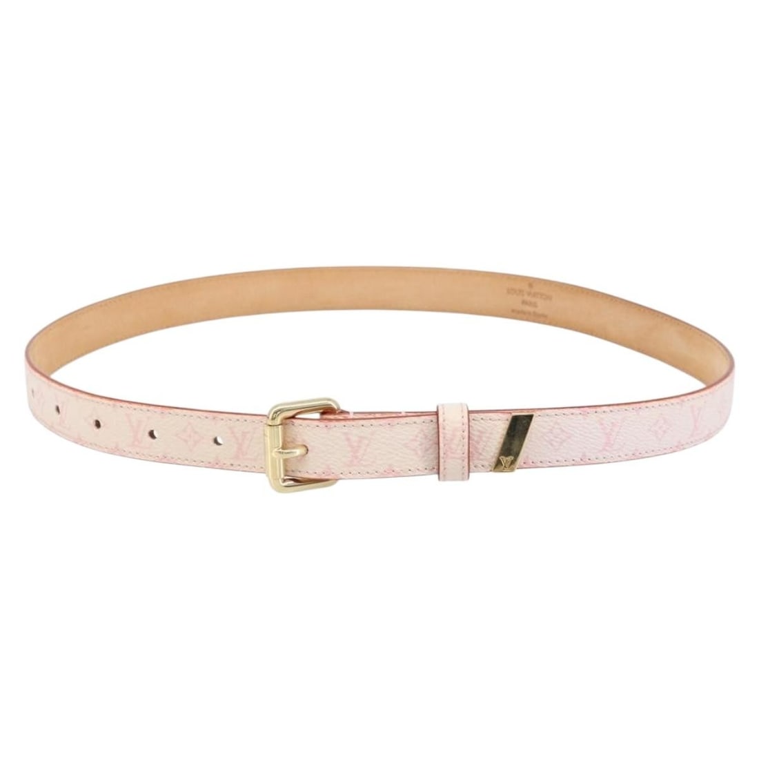 Louis Vuitton M9273W womens Monogram Cherry Blossom canvas belt: Louis Vuitton M9273W womens Monogram Cherry Blossom canvas belt Louis Vuitton Monogram Cherry Blossom belt for women in Monogram Cherry Blossom canvas. This belt includes a dust bag and item box. Cond