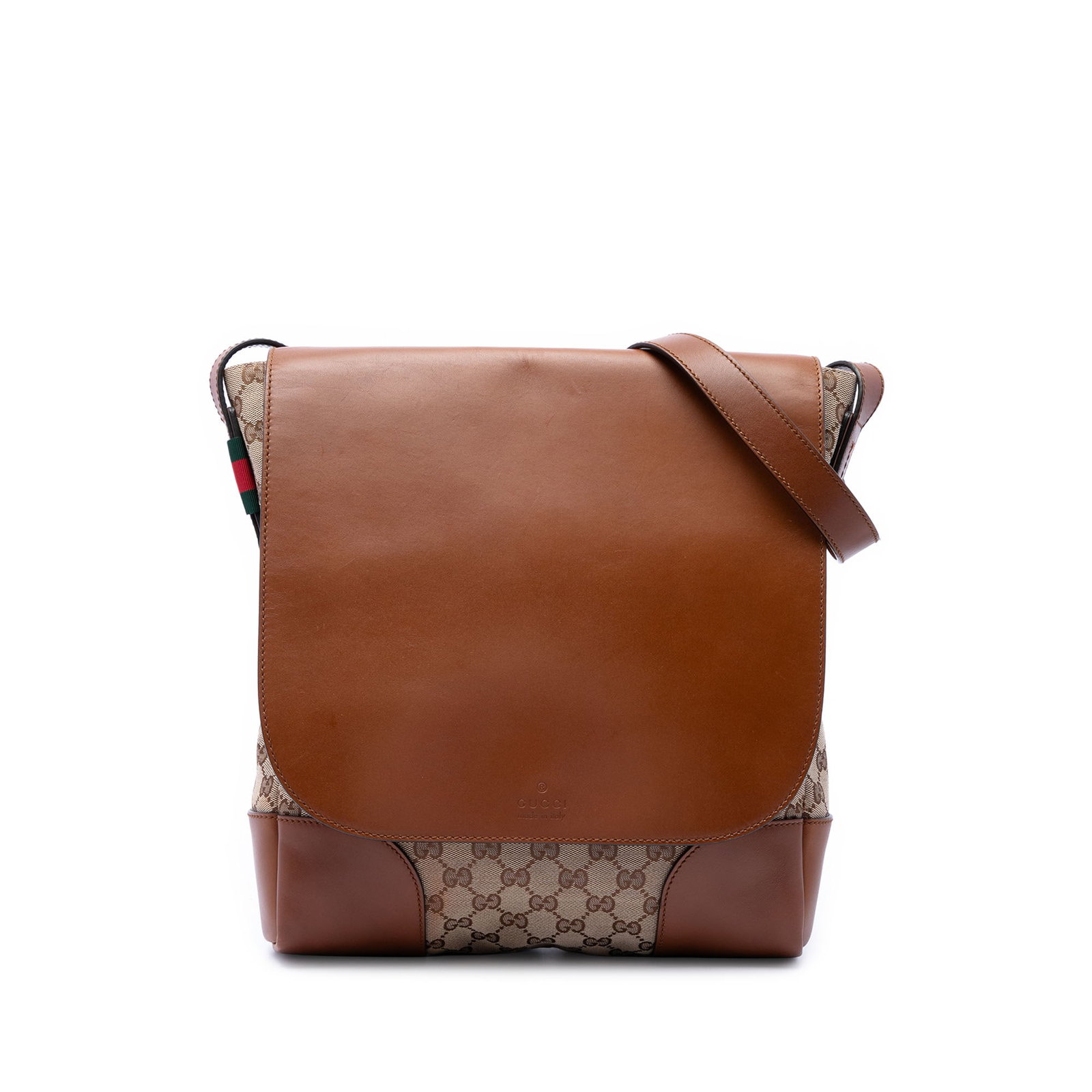 Gucci GG Canvas Calfskin Crossbody Bag Beige: Gucci GG Canvas Calfskin Crossbody Bag Beige Gucci GG Canvas and calfskin crossbody bag made in Italy with a beige canvas and leather body. It features an adjustable flat leather strap, a front flap w