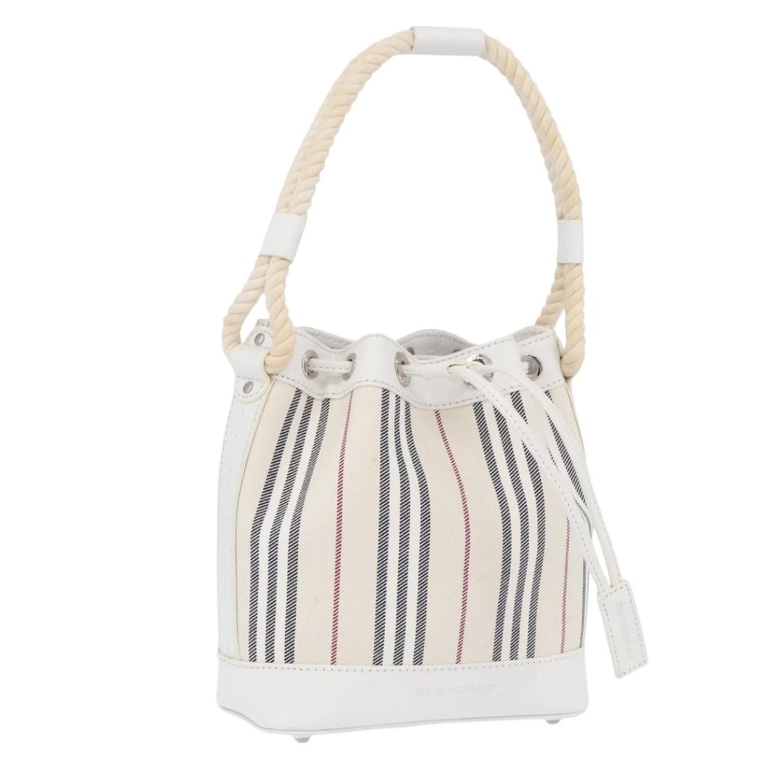 Burberry Canvas Leather Nova Check Silver White Women's Handbag: Burberry Canvas Leather Nova Check Silver White Women's Handbag This Burberry Nova Check handbag features a silver and white canvas exterior with leather accents. Designed for women, it offers a styli