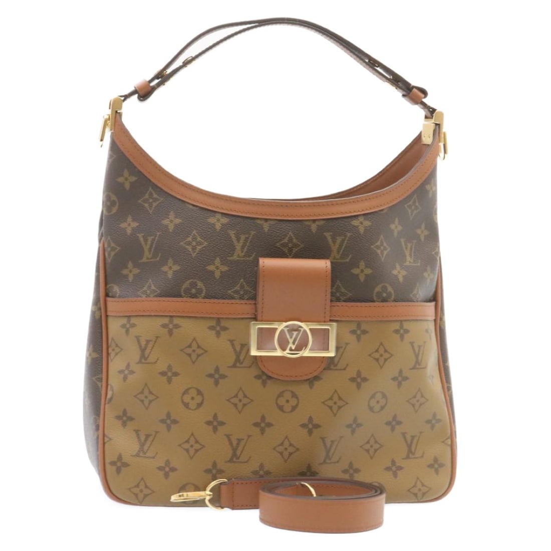 Louis Vuitton M45194 Dauphine PM Hobo Shoulder Bag Monogram Reverse: Louis Vuitton M45194 Dauphine PM Hobo Shoulder Bag Monogram Reverse Louis Vuitton Monogram Reverse Hobo Dauphine PM shoulder bag in Monogram Canvas, made in France. This women's shoulder bag comes wit