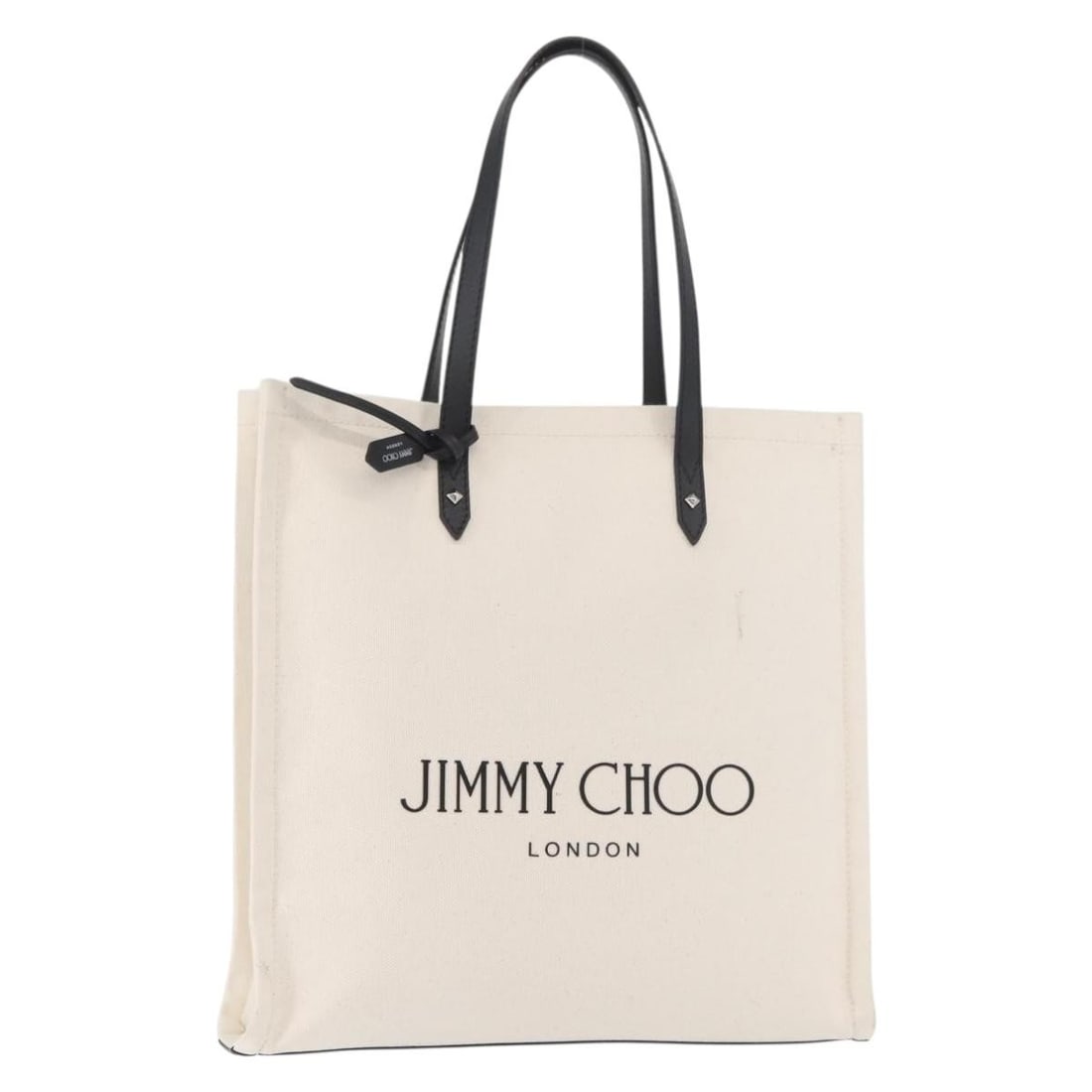 Jimmy Choo Canvas Tote Handbag Ivory Silver Made in Bulgaria (1 of 18)