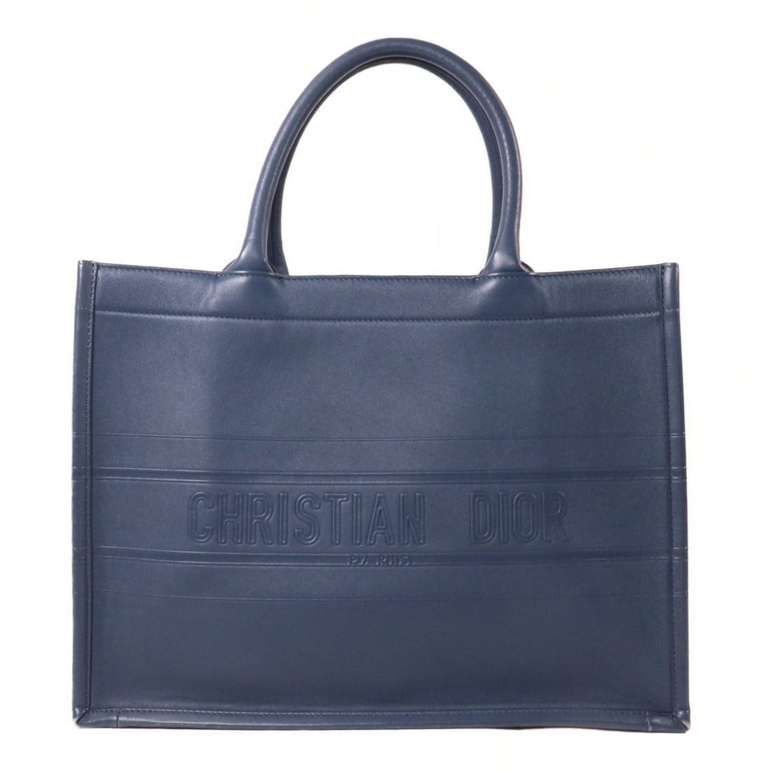 Dior M1296ZGSB CD Book Tote Medium Blue Calfskin Bag: Dior M1296ZGSB CD Book Tote Medium Blue Calfskin Bag Christian Dior CD Book Tote medium tote bag in blue calfskin leather. This women's tote is made in France and features a structured everyday silhou
