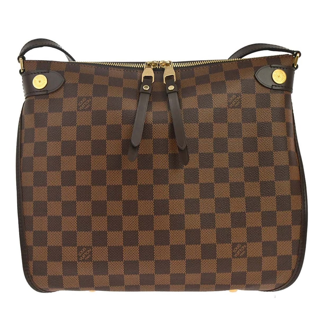 Louis Vuitton Duomo Damier Canvas Shoulder Bag N41425 Brown: Louis Vuitton Duomo Damier Canvas Shoulder Bag N41425 Brown Louis Vuitton Duomo shoulder bag in Damier canvas with leather trim and a zip closure. This women's medium bag features a brown Ebene exteri