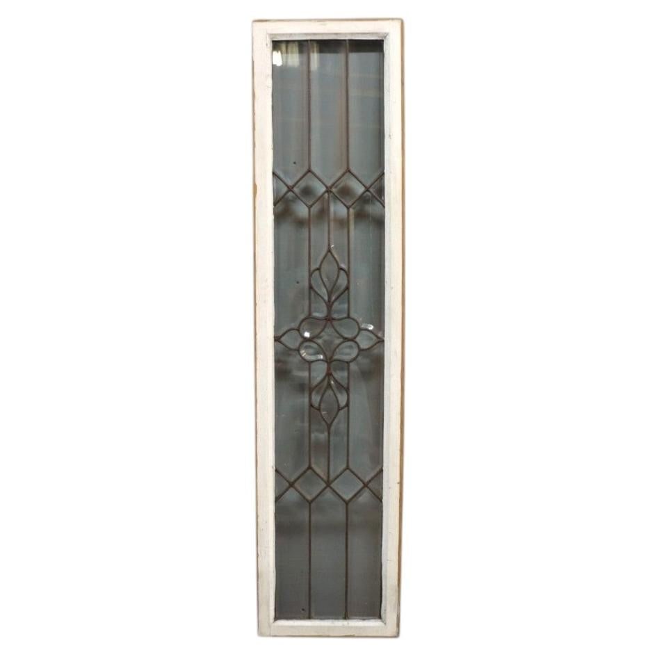 63.25 in Leaded and Beveled Glass Floral Architectural Window (1 of 9)