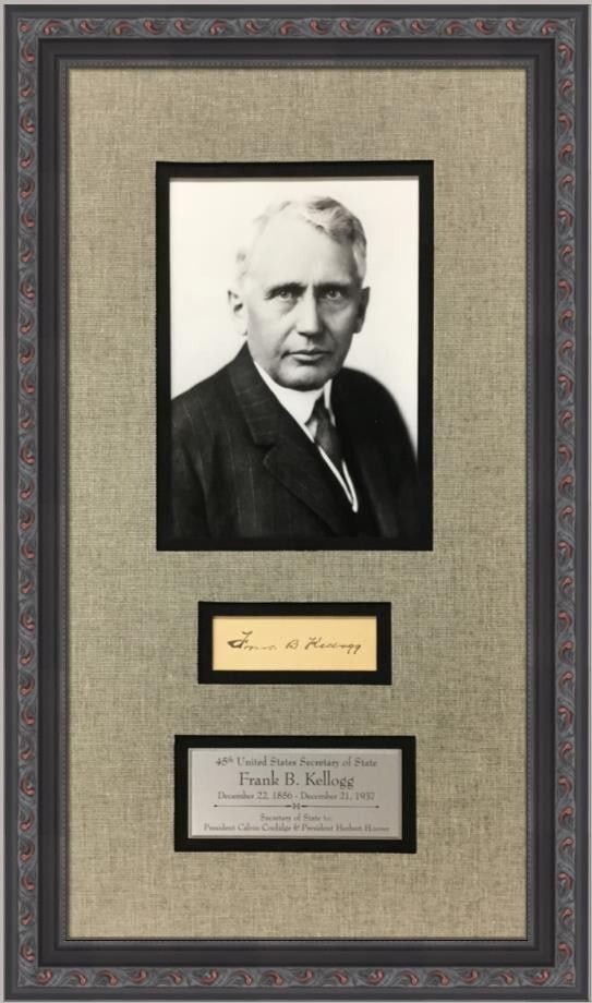Frank B Kellogg Cut Signature Custom Framed JSA Authentic (1 of 7)