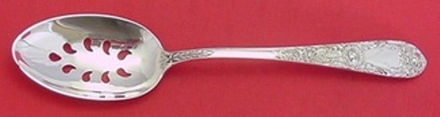 Kirk Rose Sterling Silver Slotted Serving Spoon Pierced 9 Hole 8 3/8 (1 of 1)
