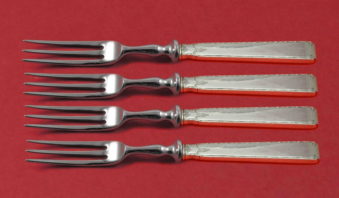 Towle Old Lace Sterling Silver 4-Piece Fruit Fork Set 6 Inch (1 of 2)