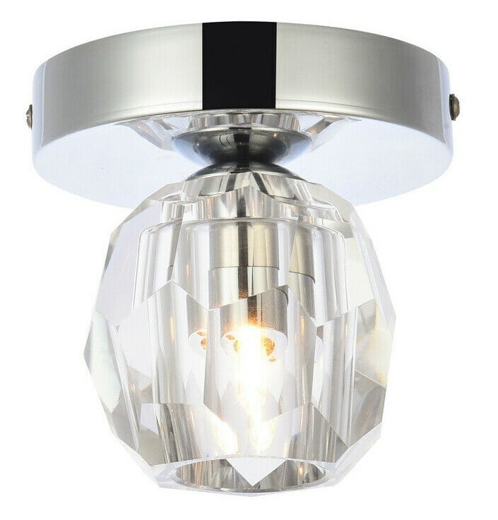 Eren Chrome Crystal Flush Mount 1 Light 4.7 Inch (1 of 6)