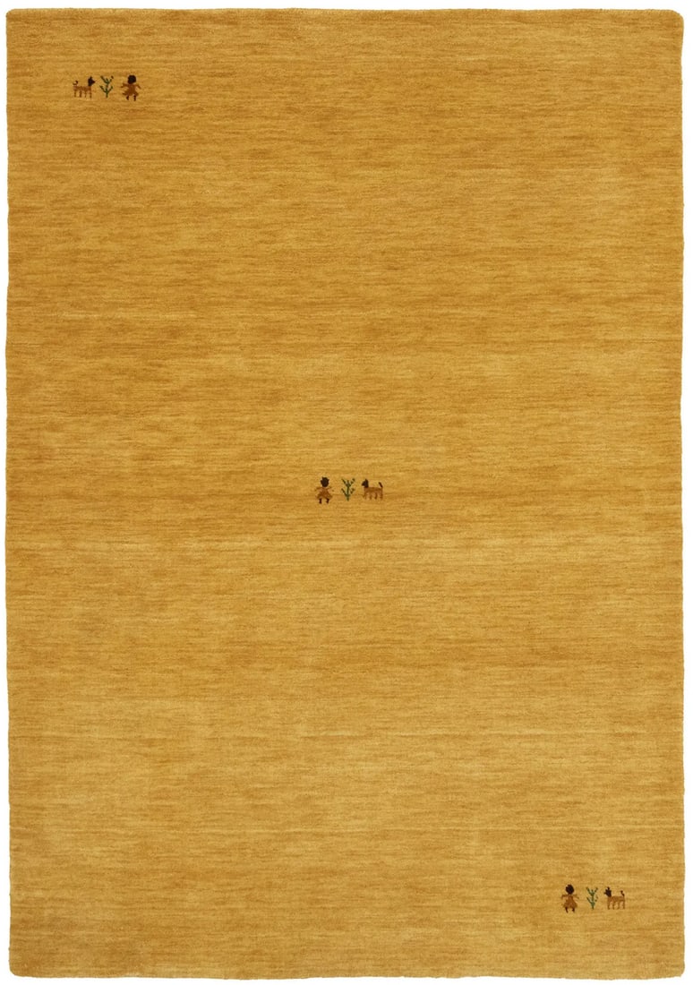 4'2 X 6'0 Hand Loomed Wool Area Rug Golden Peach Gabbeh (1 of 13)