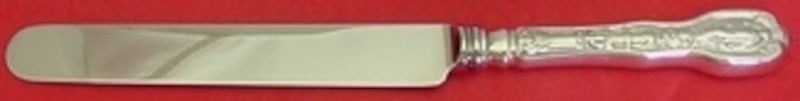 Sterling Silver Mythologique Dinner Knife 9.5 Inch Blunt Blade by Gorham: Sterling Silver Mythologique Dinner Knife 9.5 Inch Blunt Blade by Gorham This is a Gorham Mythologique dinner knife featuring a sterling silver hollow handle and a silver-plated blunt blade. The knife