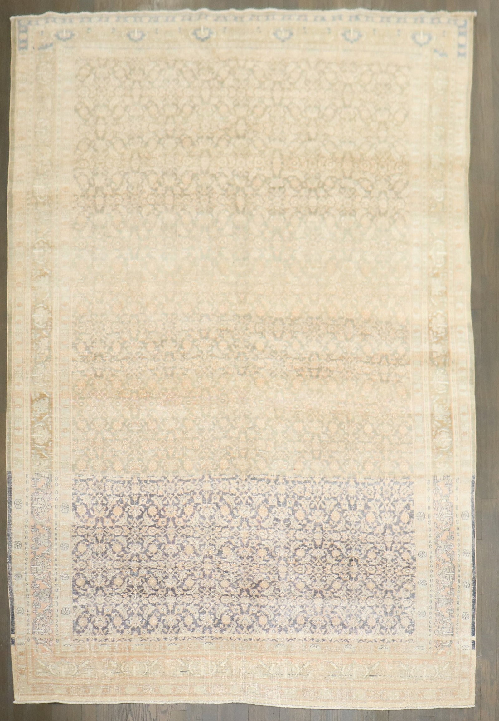 5' 9" x 8' 4" Persian Tabriz Abrashed Rug: 5' 9" x 8' 4" Persian Tabriz Abrashed Rug Persian Tabriz rug featuring a striated abrash design. This pre-owned piece dates to the 2nd quarter of the 20th century and is identified as an intermediate 