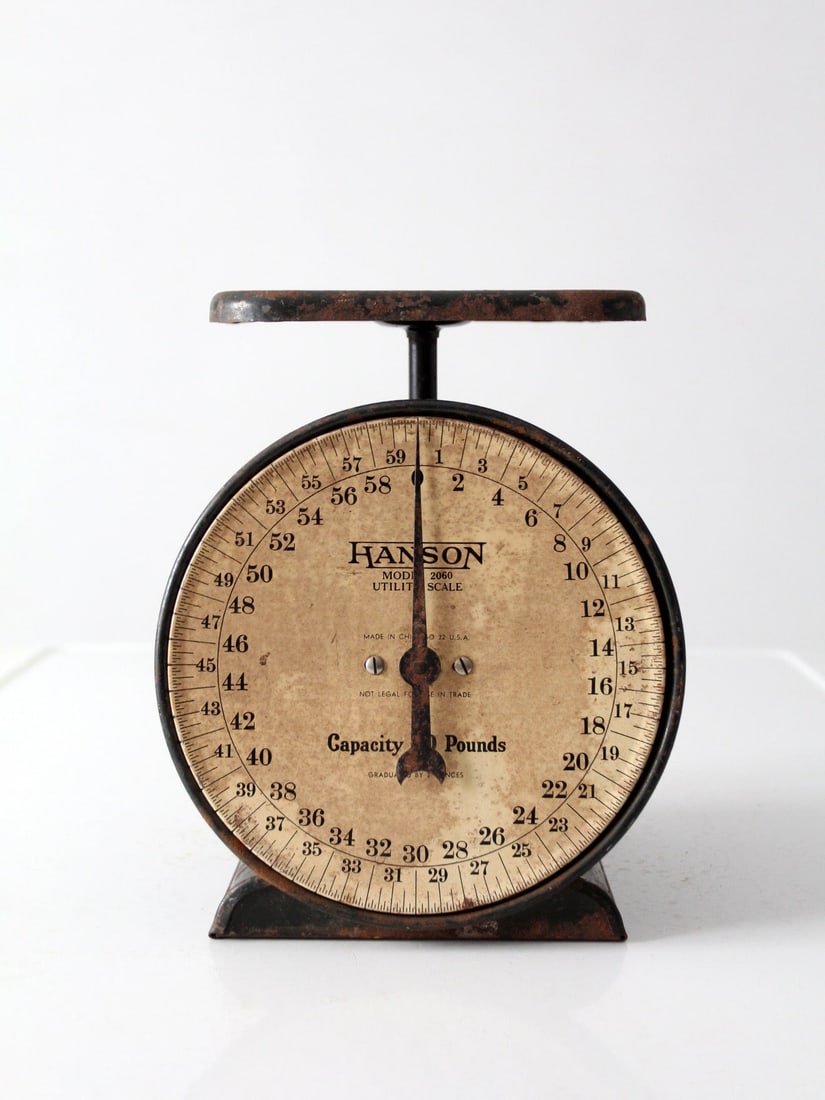 Vintage Hanson Black Metal Kitchen Scale (1 of 12)