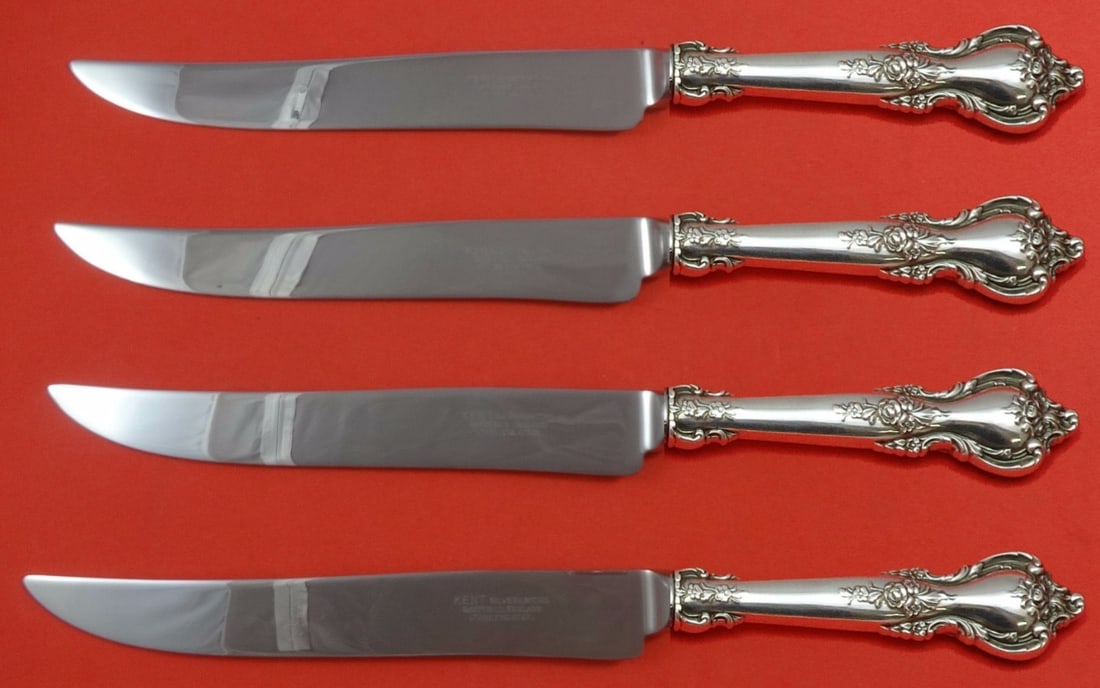 Delacourt by Lunt Sterling Silver Texas Steak Knife Set 4pc (1 of 1)