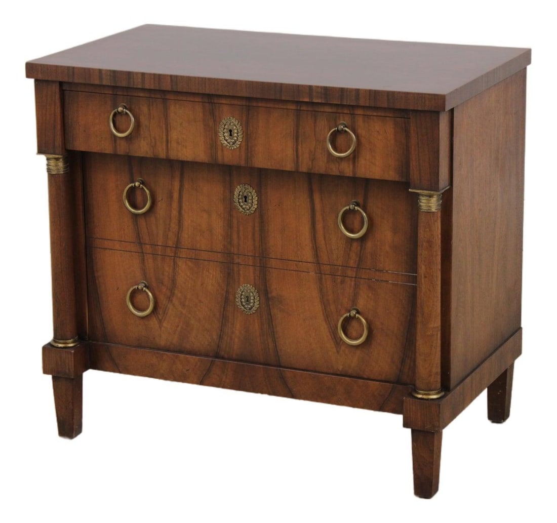 French Empire Style Walnut File Chest With Brass Hardware and Keyed Drawer (1 of 10)