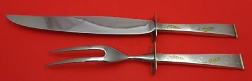 Gorham Golden Wheat Sterling Silver 2 Piece Carving Set (1 of 1)