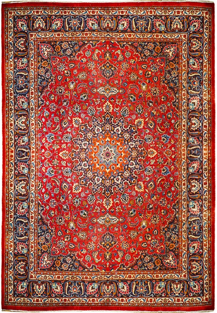 Handmade 10.1 x 12.10 Red Persian Mashad Rug with Artisan Signature: Handmade 10.1 x 12.10 Red Persian Mashad Rug with Artisan Signature Free continental US Shipping Transform your space with the timeless elegance of this exquisite 10' x 13' Red Signed Persian Mashad R