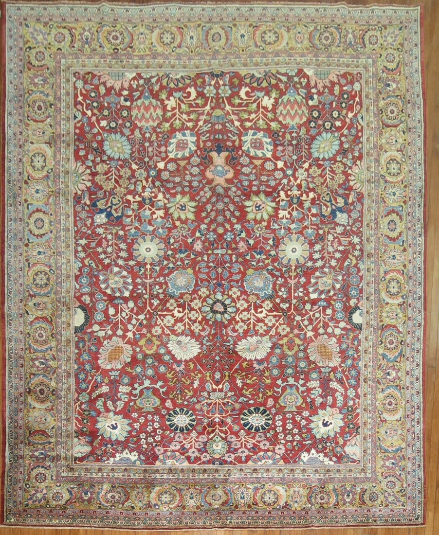 9' 11" x 13' 1" Persian Sarouk Tabriz Room Rug (1 of 7)