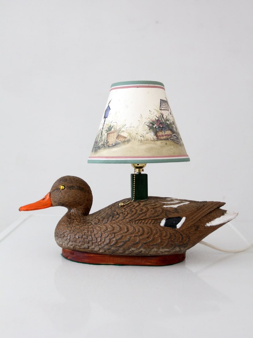 Duck Decoy Table Lamp Vintage Mallard Wood Base (1 of 12)