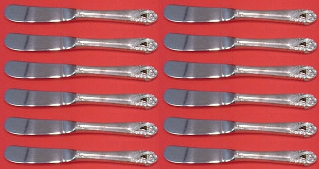 International Sterling Silver Spring Glory Butter Spreader Set 12pc Hollow Handle (1 of 1)